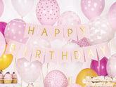 Pink Happy Birthday Banner